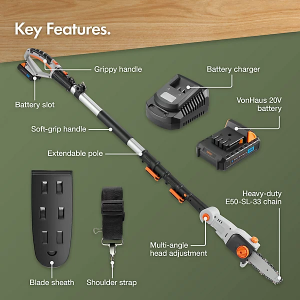 VonHaus Pole Chainsaw Cordless.