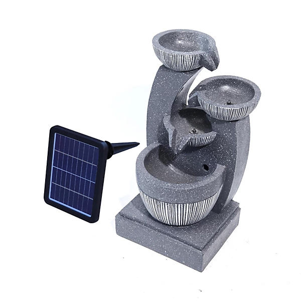 Tier Rockery LED Solar Water Fountain.